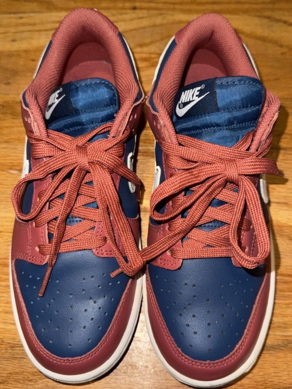 Women’s Nike Dunk Low-Top Sneakers in Blue & Rust